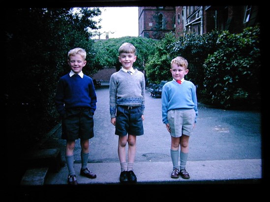 Young David with cousins Ian and Stephen