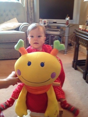 Oonagh on her Bug!