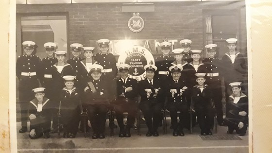 HMS Raleigh with Weymouth Marine and Sea Cadets cica 1984/5