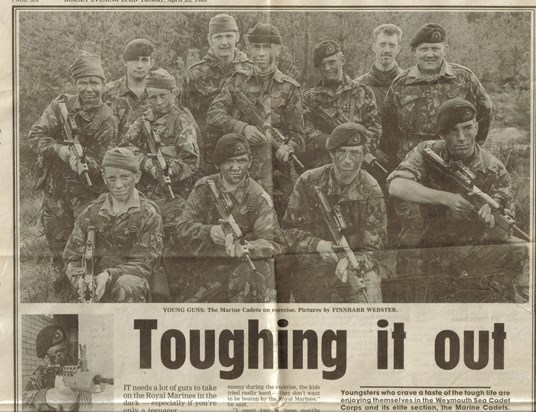 Marine Cadets on an exercise run by former Cadets at the Mexi Range in Bovington