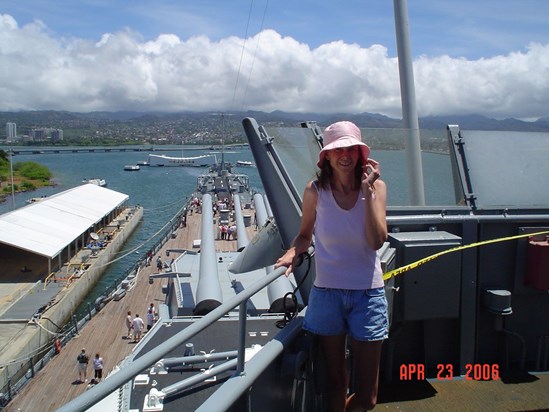 Debbie in Hawaii Memorial Battleship 2006 (I am glad she got to travel to place like this with me)