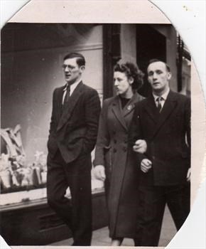 Bob (left ) 1947 with sister Ella & her husband 
