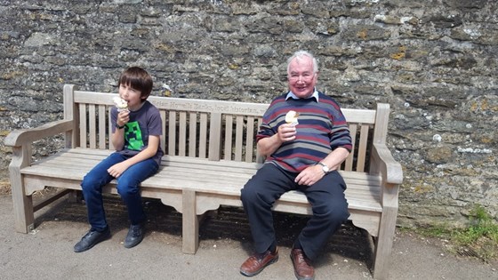 Quietly enjoying each other's company and an icecream in Lacock