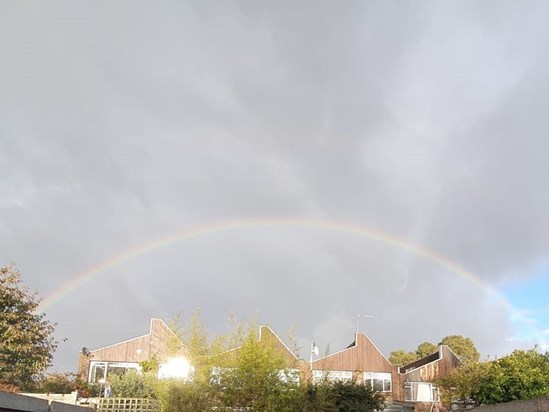 No fireworks for Tony's send off on 5 November,  but a rainbow over our house! fantastic x