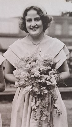 Chief bridesmaid at Joan and George's wedding on 12th June 1954