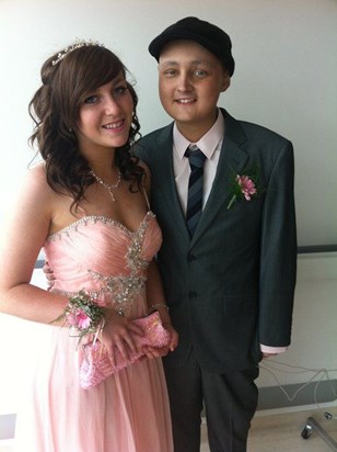 Me and Matt at the hospital in our Prom wear