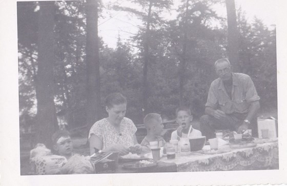Billy, Grace, David, Kenny & Ken at Spofford Lake (August 1955)