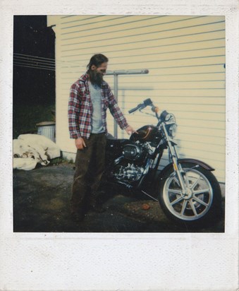 David with his first new harley (a birthday present from Bonnie)