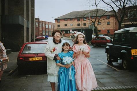 Mum with her Grand-Daughters Michelle & Nicola on my wedding day