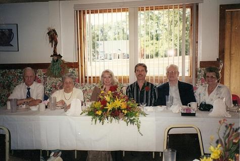 Nick and Wilma, me and Dave, Dad and Joyce at our 25th anniversary party