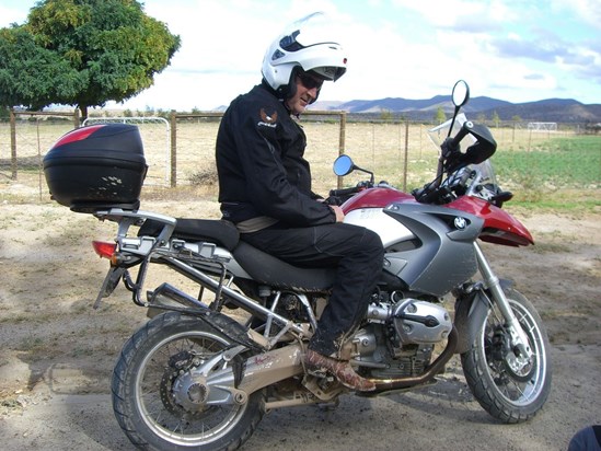 Mike biking through the Karoo