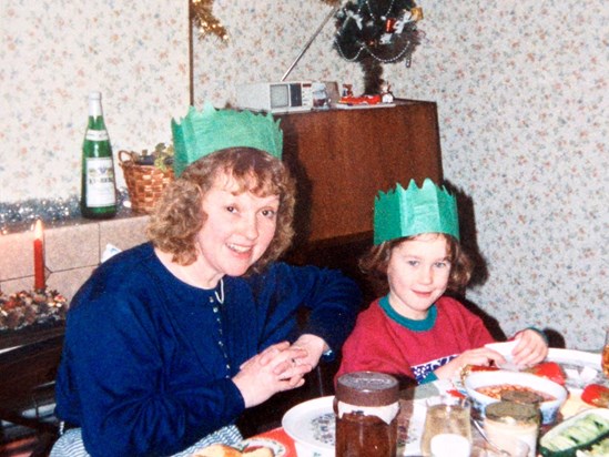 Sandy and Rachel Christmas 1988. 