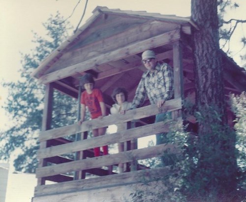 Nieces Jenny, Sonya and Robert Tree House 1975