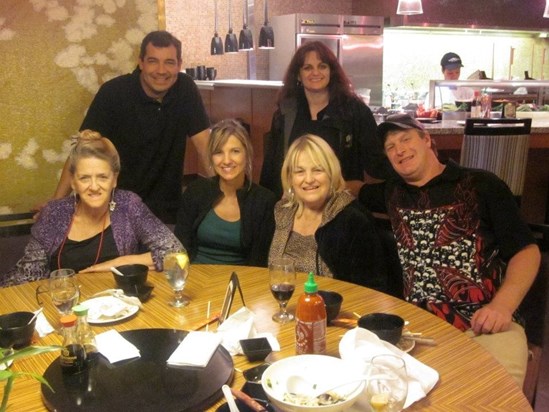 Sharon, Eric, Michelle,  Sheila, Sonya, Chance out to dinner on their last night in town here in Wa.