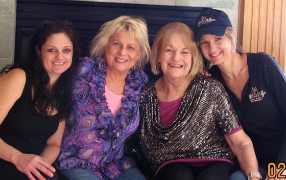 Sonya, Liz, Sheila, Michelle visiting at Michelle's