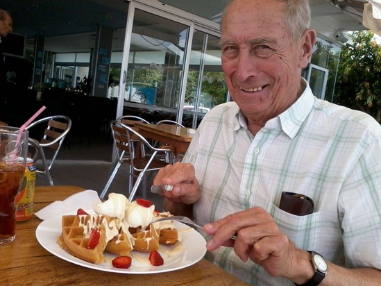Grandpa in cyprus waffling!