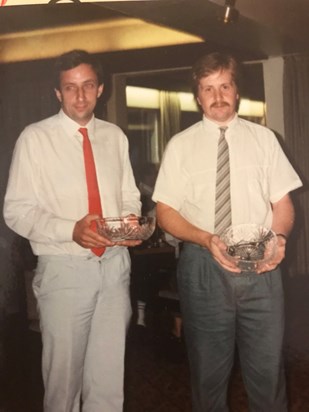 Nick & Malc with their 1st Golf success 1989