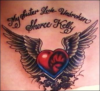 Sheree's tattoo on lower back