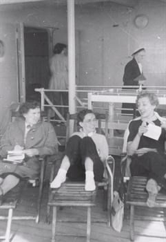 On the ship to (or perhps from) America. 1954-56