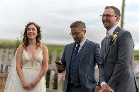 Hand-binding ceremony at Lou and Ollie's wedding