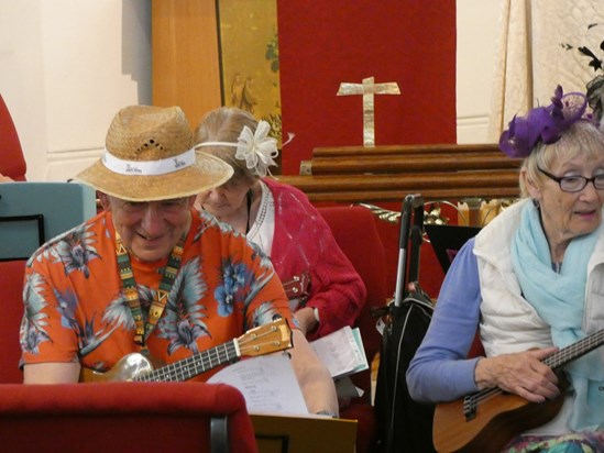 Serge in Ukelele concert in Hickey's Chapel