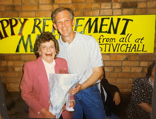 Chris and Maureen at her retirement party