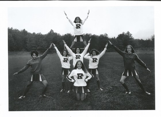 Fall of 1972, Susan (front) as a Theodore Roosevelt High Cheerleader, Kent , Ohio