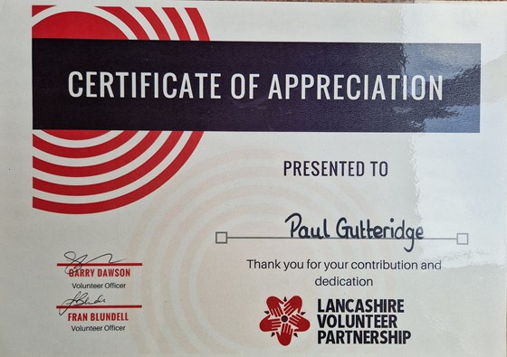 Volunteer certificate