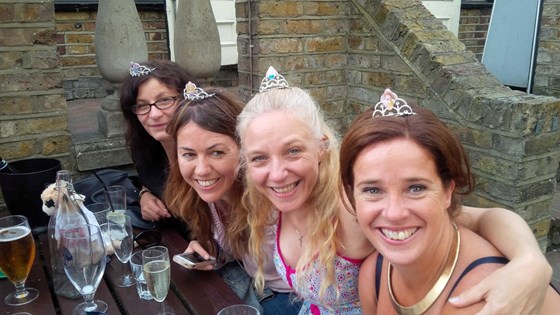 Nadia, Louise and Clare (Murphy is after the beer!)