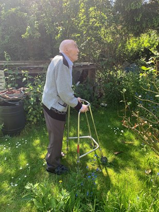 The last time dad enjoyed life in his garden 