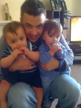 Your beautiful grandsons with your beloved Joel their daddy, you would be so proud mum xxxx