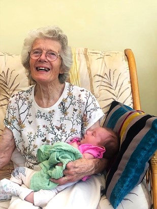 With her newest Great Grand-Daughter
