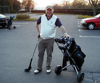 Short with new golf kit after old one had been stolen.18.4.03