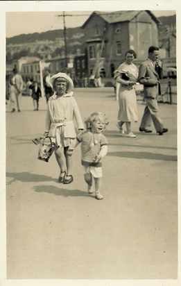 barbara and shirley at the seaside, approx 1936??!