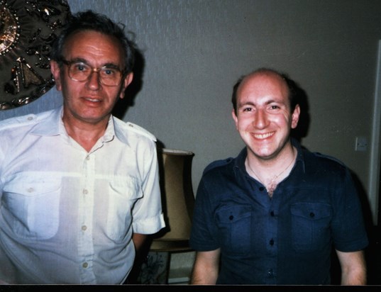 Asher with fellow Tropp family historian, Harvey Kaplan, in 1987