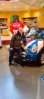 Loving Life on our trip to London. You Loved this M&M car at M&M World!