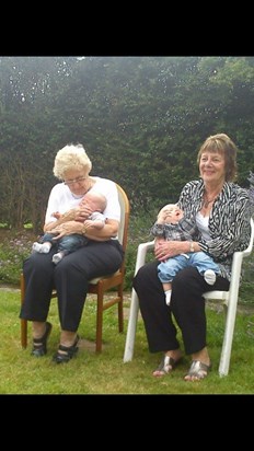 Great nan with great great grandkids Lenny and luke 