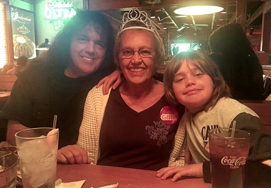 Dottie with her son Rob Rock and grandson Alex Rock celebrating her 82nd Birthday!
