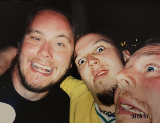 Sunburnt antics at download festival back in the days before big beards!