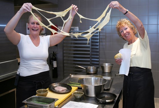 Anne & Dorothee making a mess of the cooking