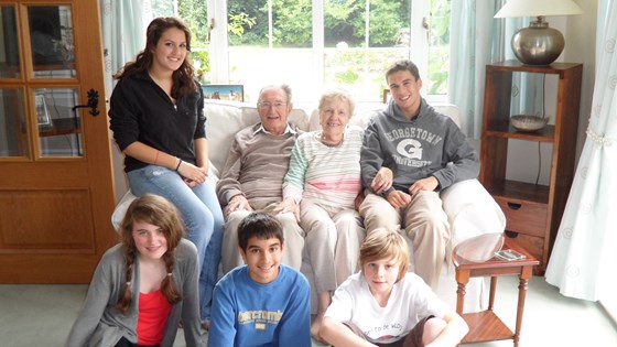 Lawrie and Hilda with Grandchildren in August 2010