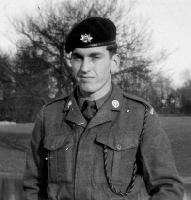 1960 New recruit into the 3rd btn Royal Anglians (Pompadours)