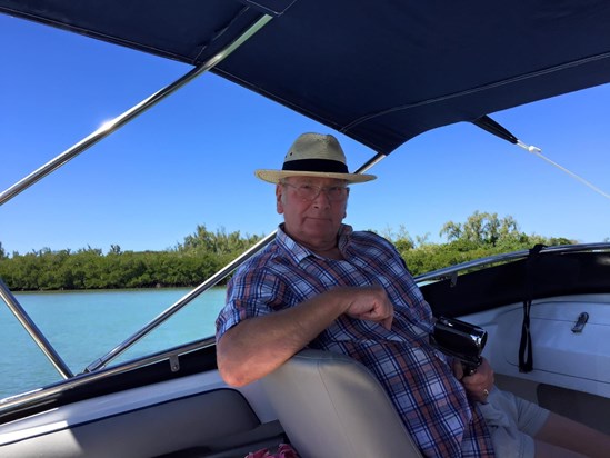 Gramps enjoying the boat ride