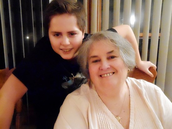 Zack with Grandma on his 13th birthday, Dec 5, 2012