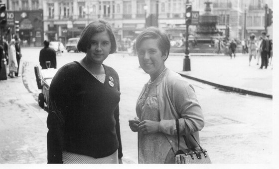 Mom and her cousin Mair in London