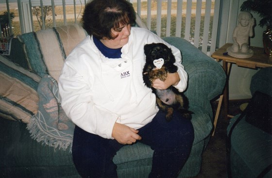 january 1996  Mom and her dog
