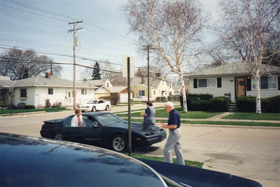 marie mom and grandpa with moms firebird headed to airprot to go to vegas 1995