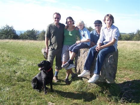 With brother Lawrence, Claire, Joe and George at North Nibley