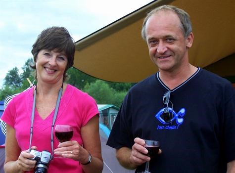 Gary and diana, enjoying the red wine at New wine 2006, love Hilly and Pete x