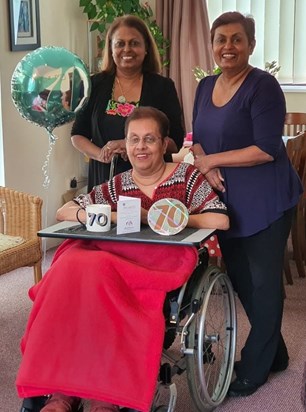 Prema with Audry and Judy On her 70th